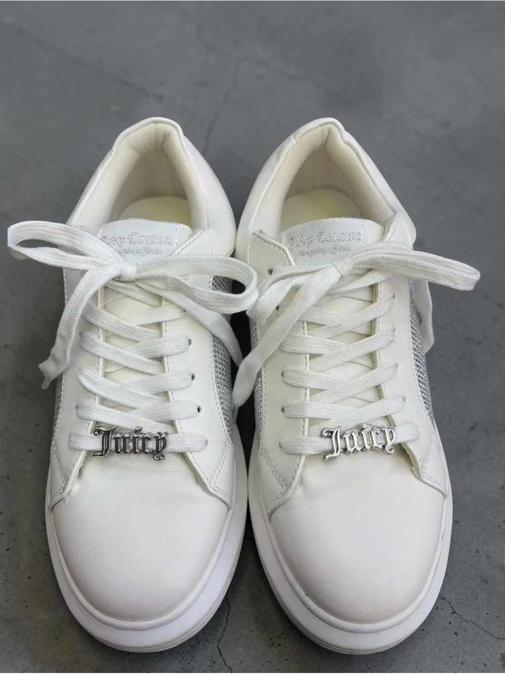 Juicy Couture white sneakers w/ rhinestones size 7